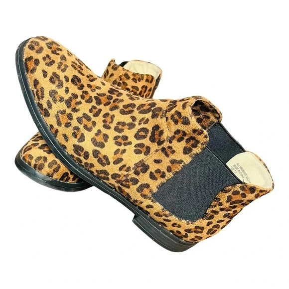 RESTRICTED LEOPARD ANIMAL PRINT SUEDE ANKLE BOOTS SLIP ON BOOTIES SIZE 7.5 - Picture 11 of 11
